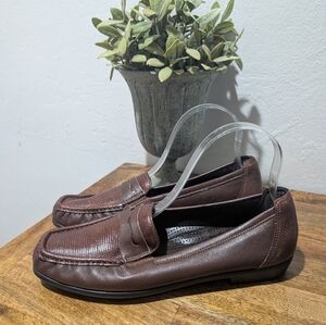 SAS J Slip On Loafer Womens 9 Brown Leather‎ Comfort Shoe Moccasin Made in USA